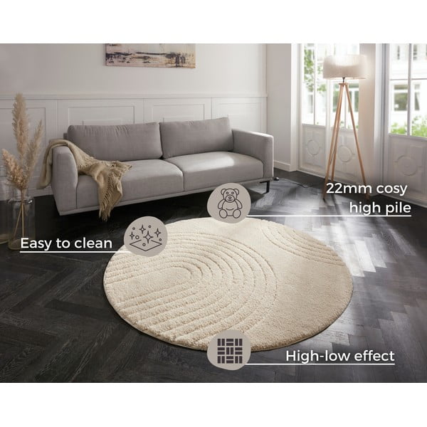 Tappeto bianco crema , ø 160 cm Norwalk Fergus - Mint Rugs-image-4