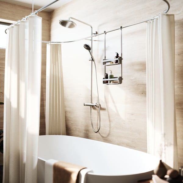 Mensola in plastica grigia appesa per il bagno Flex - Umbra-image-4