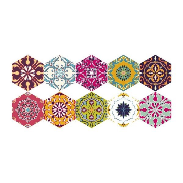 Set di 10 adesivi impermeabili per pavimenti Dafne, 20 x 18 cm - Ambiance-image-2