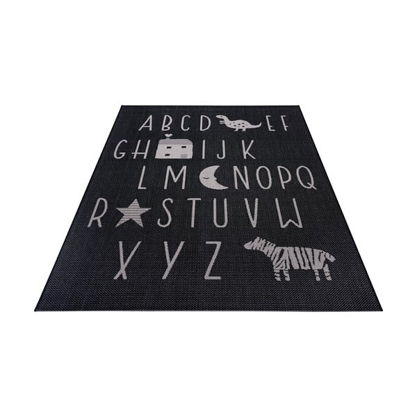 Tappeto nero per bambini Lettere, 80 x 150 cm - Ragami-image-3