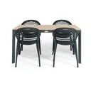 Set da pranzo da giardino per 4 persone con sedia Joanna nera e tavolo Thor, 147 x 90 cm Thor & Joanna - Bonami Selection