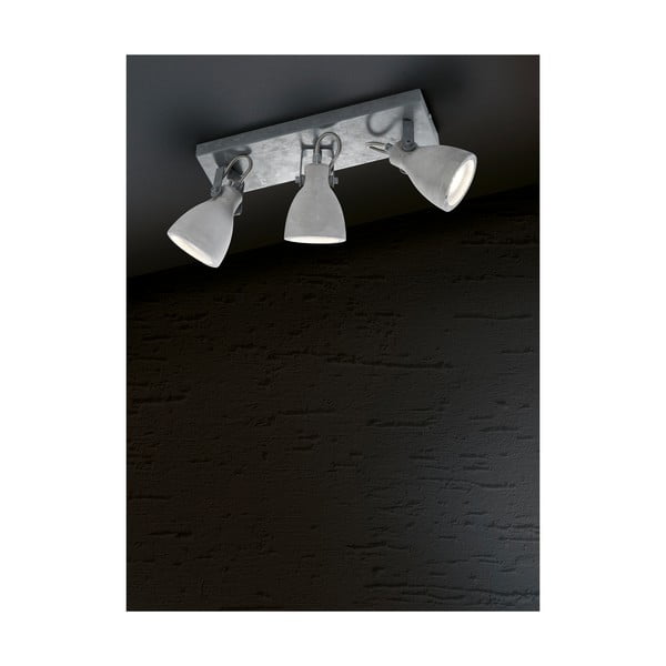 Lampada da parete grigia per 3 lampadine Concreta, lunghezza 35 cm - Trio-image-1