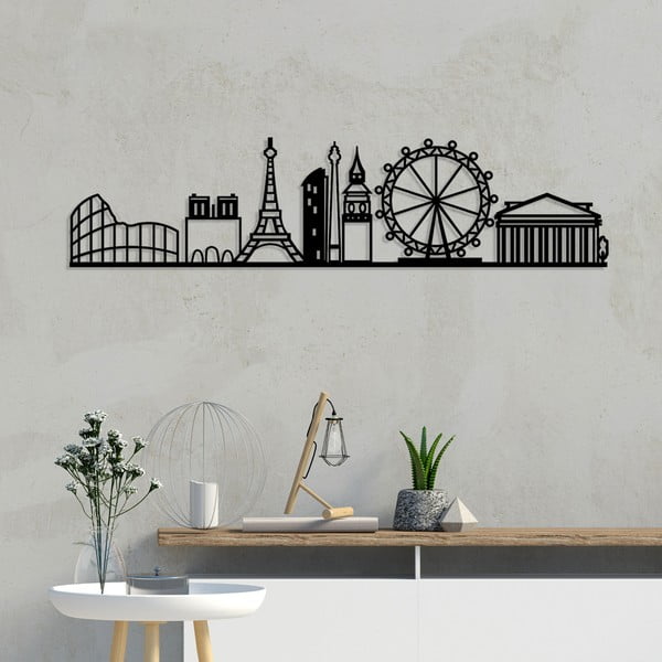 Decorazione murale in metallo 120x29 cm Cities - Wallity