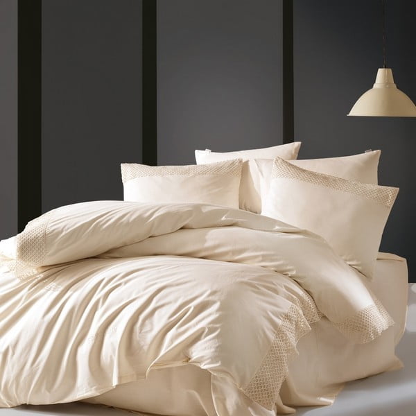 Biancheria da letto in cotone beige Cosy Up, 200 x 220 cm - Unknown