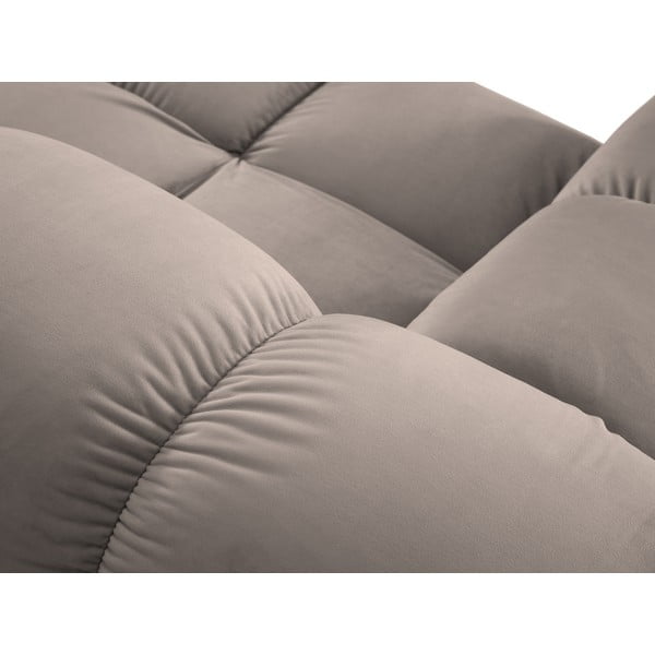 Divano angolare componibile in marrone chiaro (con composizione variabile) con rivestimento in velluto Bellis – Micadoni -image-1