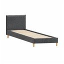 Letto singolo imbottito grigio scuro con griglia 90x200 cm Tina - Ropez