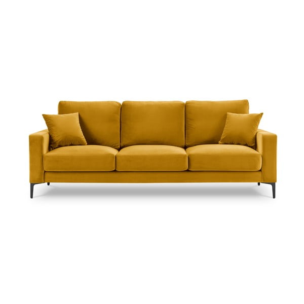 Divano in velluto giallo, 220 cm Harmony - Kooko Home