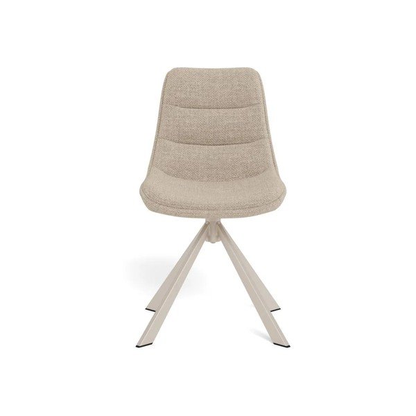 Sedia da pranzo beige imbottito girevole Adisa – Actona-image-3