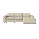 Divano angolare beige (con penisola a destra e chaise lounge) Baga – Rodier