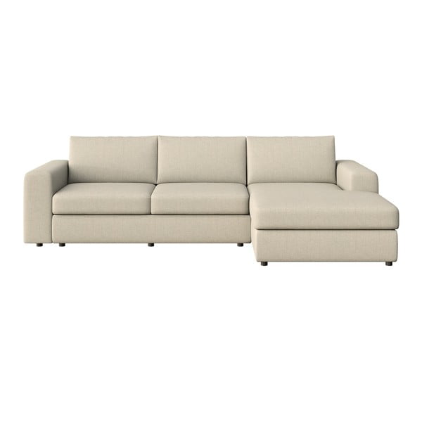 Divano angolare beige (con penisola a destra e chaise lounge) Baga – Rodier