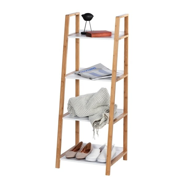 Scaffale da bagno in bambù con 4 ripiani Finja - Wenko-image-4