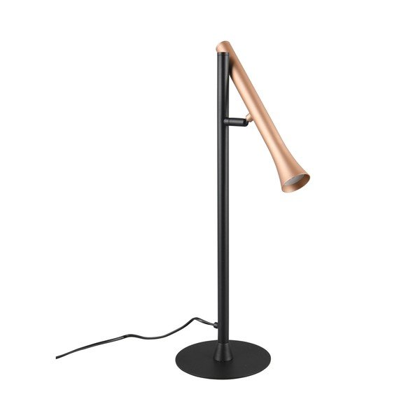 Lampada da tavolo a LED in nero e oro con paralume in metallo (altezza 53 cm) Fiato - Trio