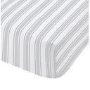 Lenzuolo di cotone grigio e bianco, 135 x 190 cm Check and Stripe - Bianca