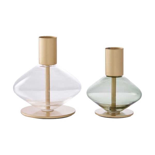 Portacandele in set in vetro 2 pz – House Nordic