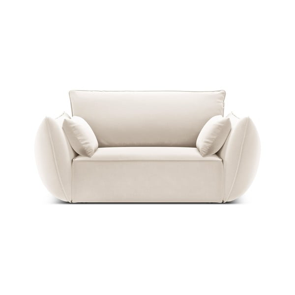 Poltrona beige con rivestimento in velluto Vanda – Mazzini Sofas-image-2