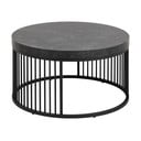 Tavolino rotondo nero con piano effetto marmo ø 65 cm Strington - Actona