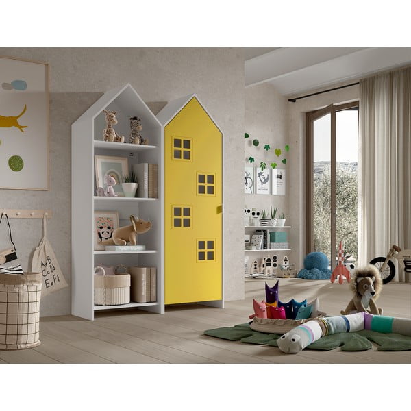 Armadio a giorno giallo e bianco per bambini 115x171,5 cm CASAMI BRUGES - Vipack-image-1
