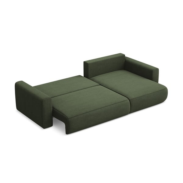 Divano angolare color kaki allungabile/con contenitore (con penisola a destra/con chaise lounge) Kapua – Makamii-image-4