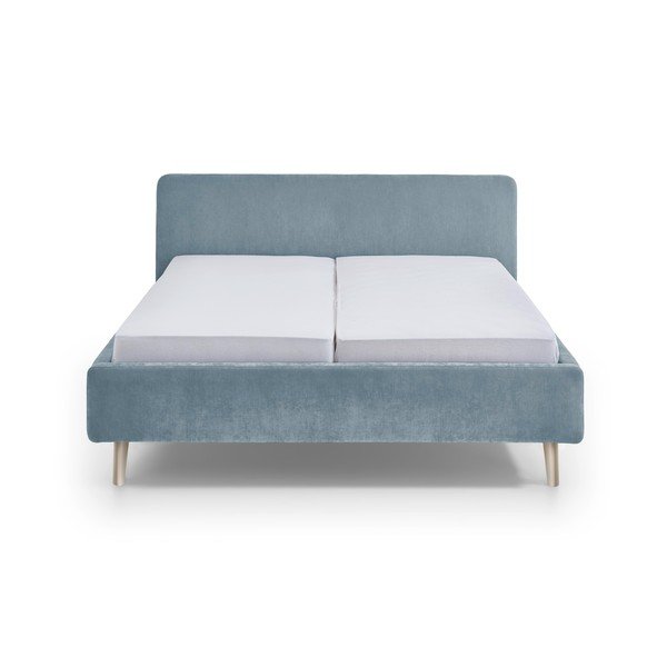 Letto matrimoniale imbottito azzurro rete non inclusa 180x200 cm Mattis – Meise Möbel