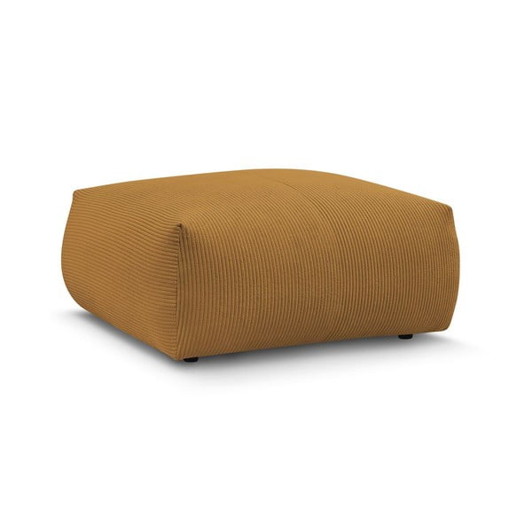 Poggiapiedi giallo con rivestimento in velluto a coste Voltaire – Bobochic Paris-image-3