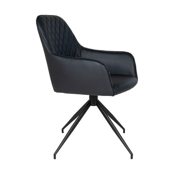 Sedia da pranzo nera in imbottito Harbo – House Nordic-image-3