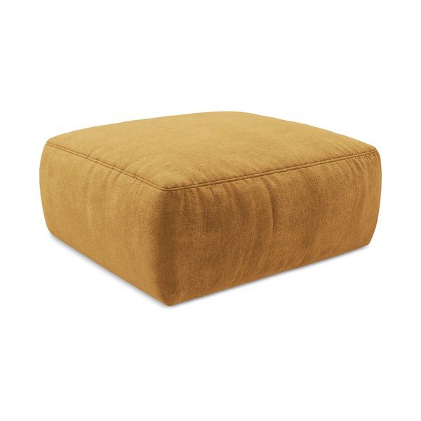 Poggiapiedi color senape con rivestimento in ciniglia Kuki – Makamii-image-3