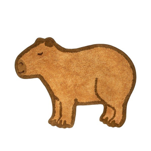 Tappeto per bambini marrone in cotone 52x68 cm Capybara – Sass & Belle