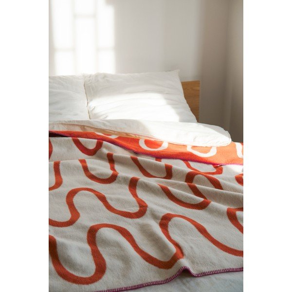 Coperta arancione 150x200 cm Swirl – noo.ma-image-1