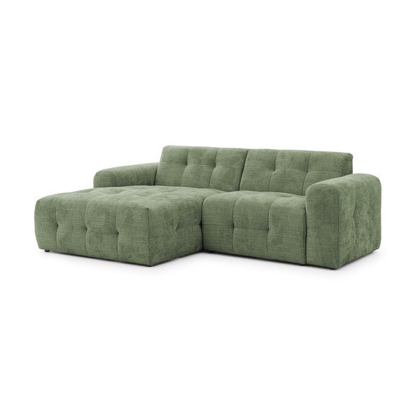 Divano angolare verde (con penisola a sinistra/con chaise lounge) Melva – Ropez