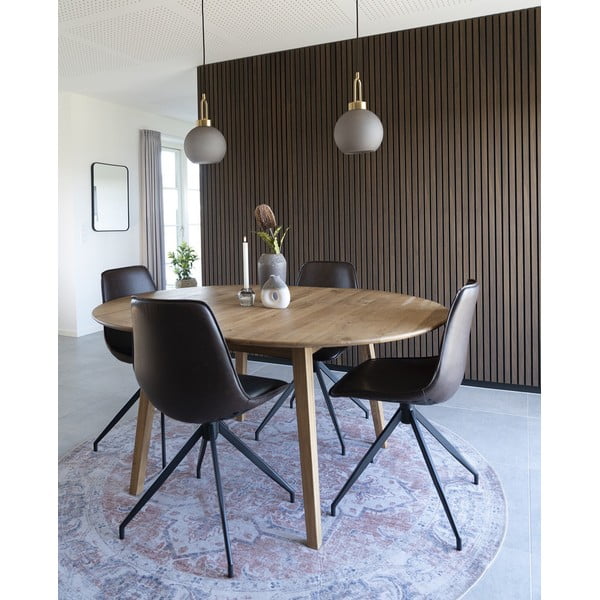 Tavolo da pranzo rotondo pieghevole in legno di quercia ø 118 cm Metz - House Nordic-image-1