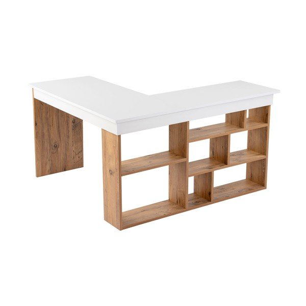 Scrivania angolare con effetto pino 120x130 cm Vesper – Kalune Design