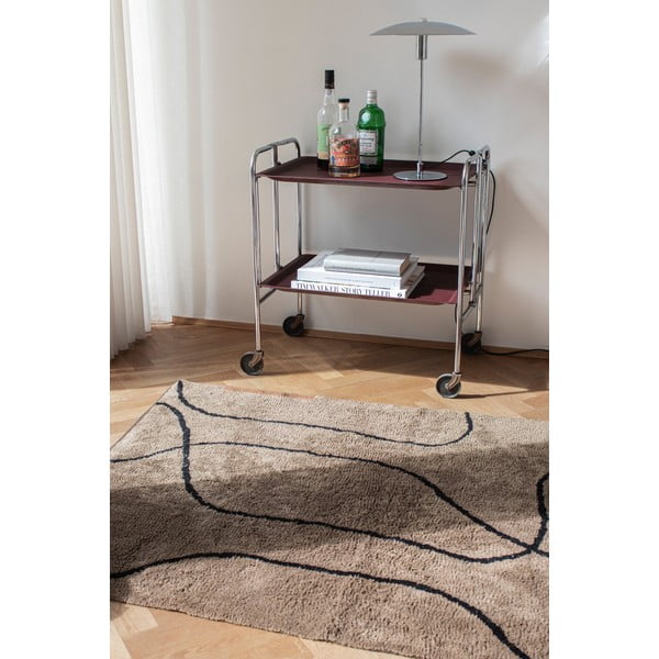 Tappeto marrone in cotone lavabile 100x140 cm Shadow – Mette Ditmer Denmark-image-1