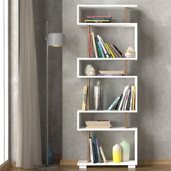 Biblioteca bianca e marrone Blok - Woody Fashion-image-3