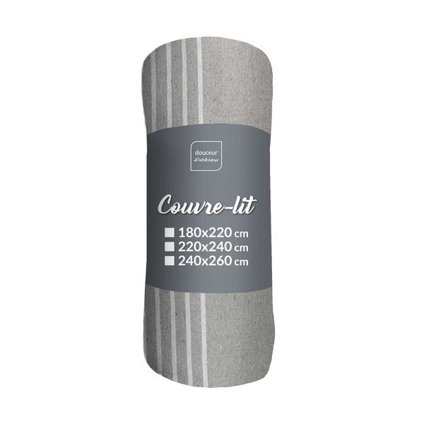 Copriletto grigio 240x260 cm Adele – douceur d'intérieur
