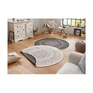 Tappeto da esterno nero e crema , ⌀ 140 cm Porto - NORTHRUGS