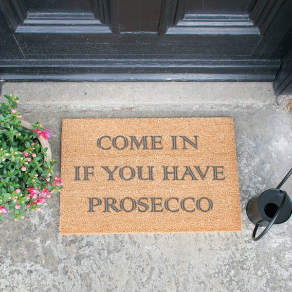 Tappeto in fibra naturale Come In If you Have Prosecco, 40 x 60 cm - Artsy Doormats-image-1