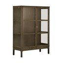 Vetrina marrone scuro con effetto rovere 90x126x40 cm Zamora – House Nordic