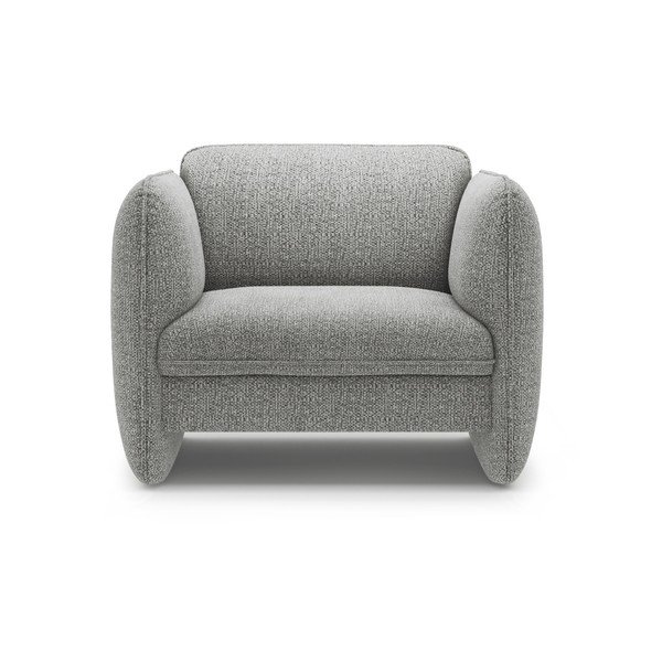 Poltrona grigio chiaro con rivestimento in ciniglia Georgia – Micadoni -image-2