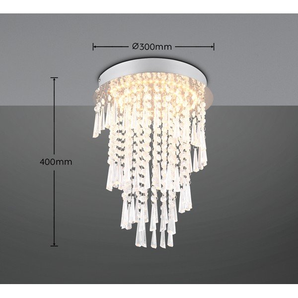 Plafoniera LED in argento ø 30 cm Pomp - Reality-image-4