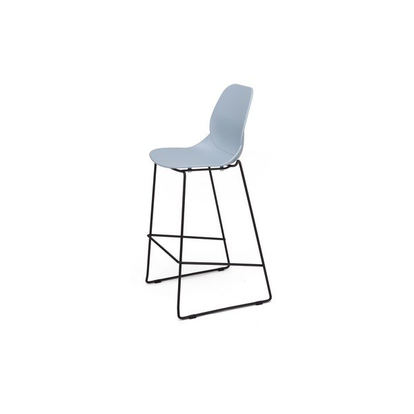 Set di 4 sedie da bar blu chiaro Greta - Marckeric-image-4