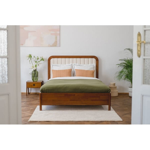 Letto matrimoniale in legno di faggio marrone chiaro Visby , 180 x 200 cm Modena - Skandica-image-4