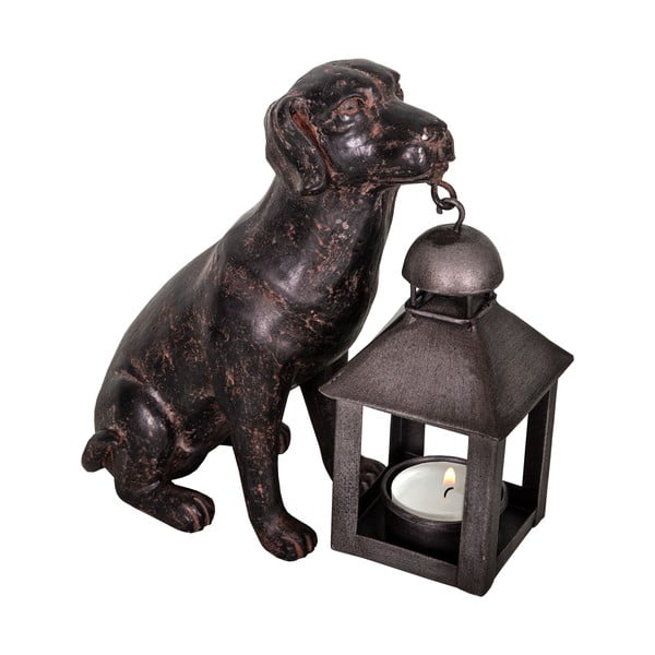 Lanterna in poliresina (altezza 19 cm) Dog - Antic Line