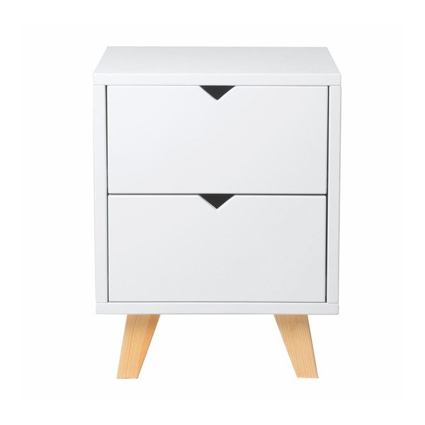 Comodino bianco con 2 cassetti Gaudi - Marckeric