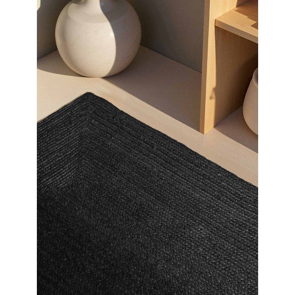 Tappeto nero in iuta reversibile/tessuto a mano 200x300 cm Juno – Hanse Home-image-2