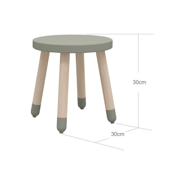 Sgabello per bambini verde chiaro, ø 30 cm Dots - Flexa-image-2