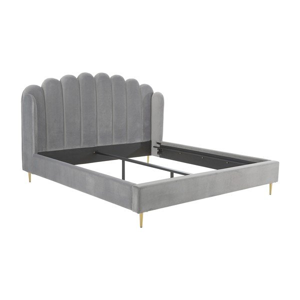 Letto imbottito grigio , 160 x 200 cm Glamour - Westwing Collection-image-4