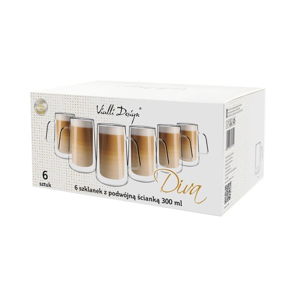 Set di 6 tazze a doppia parete, 300 ml Diva - Vialli Design-image-4