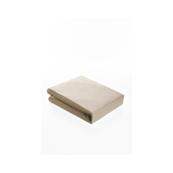 Lenzuolo matrimoniale Pareyo in cotone elasticizzato beige, 140 x 200 cm - Kate Louise