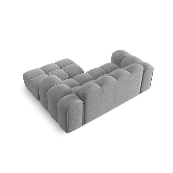 Divano angolare grigio chiaro (con penisola a destra/con chaise lounge) con rivestimento in ciniglia Treno – Cosmopolitan Design-image-3