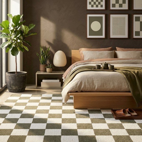 Tappeto verde/color crema 160x230 cm Bistro – ESTE-image-1